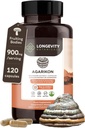 Longevity Botānika Agarikon Sēņu ekstrakts Kapsulas (120) ; Koncentrēta 10:1 Attiecība ; 100% Augļķermeņi; Laricifomes Officinalis Papildinājums Imunity & Respiratorais atbalsts