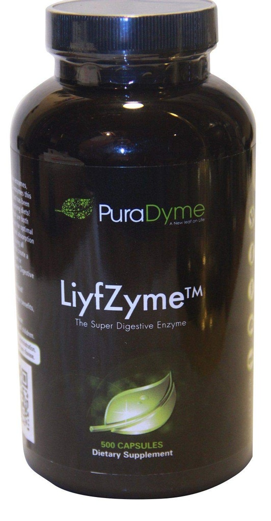 PuraDyme LiyfZyme Augu izcelsmes gremošanas un uztura bagātinātājs - 500 Veggie kapsulas. pēc Lou Corona