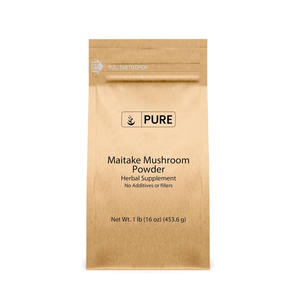 Pure Original Sastāvdaļas Maitake sēņu pulveris (1lb) Vistu-of-Woods, Non-GMO, Lab-Verified.