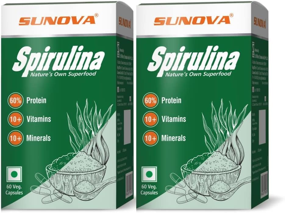 Spirulina kapsulas – dabas Superfood and Nutritional Addition, Spirulina pilna ķermeņa balstam – 60 kapsulas (2. iepakojums)