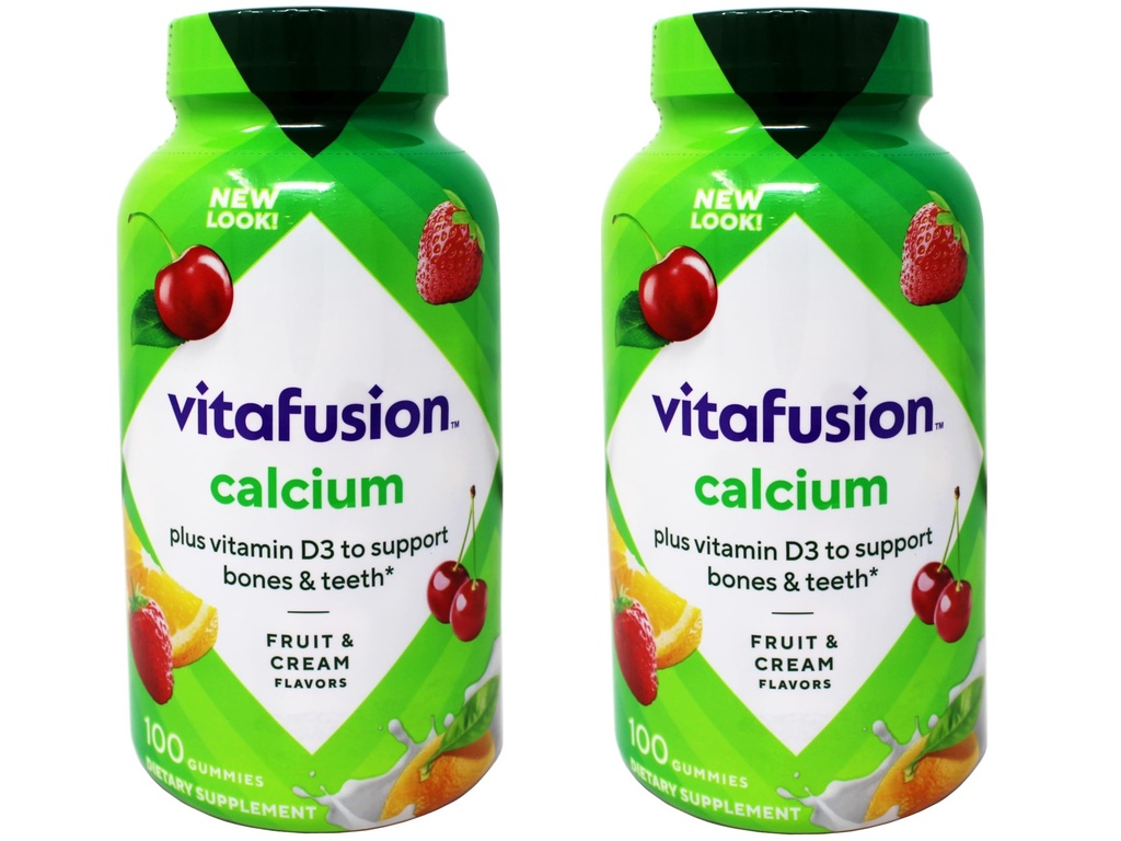 Vitafūzijas kalcijs, gumija JKHyWW Vitamīni Pieaugušajiem, 500 mg, 100 Skaits (2. iepakojums)