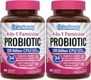 Probiotikas sievietēm, 120 miljardi KVV 34 celmi, prebiotikas, gremošanas enzīmi, dzērvenes, 4-in-1 sievišķās probiotikas, gremošanas, maksts, imūnās sistēmas līdzekļi, 60ct (2. iepakojums)
