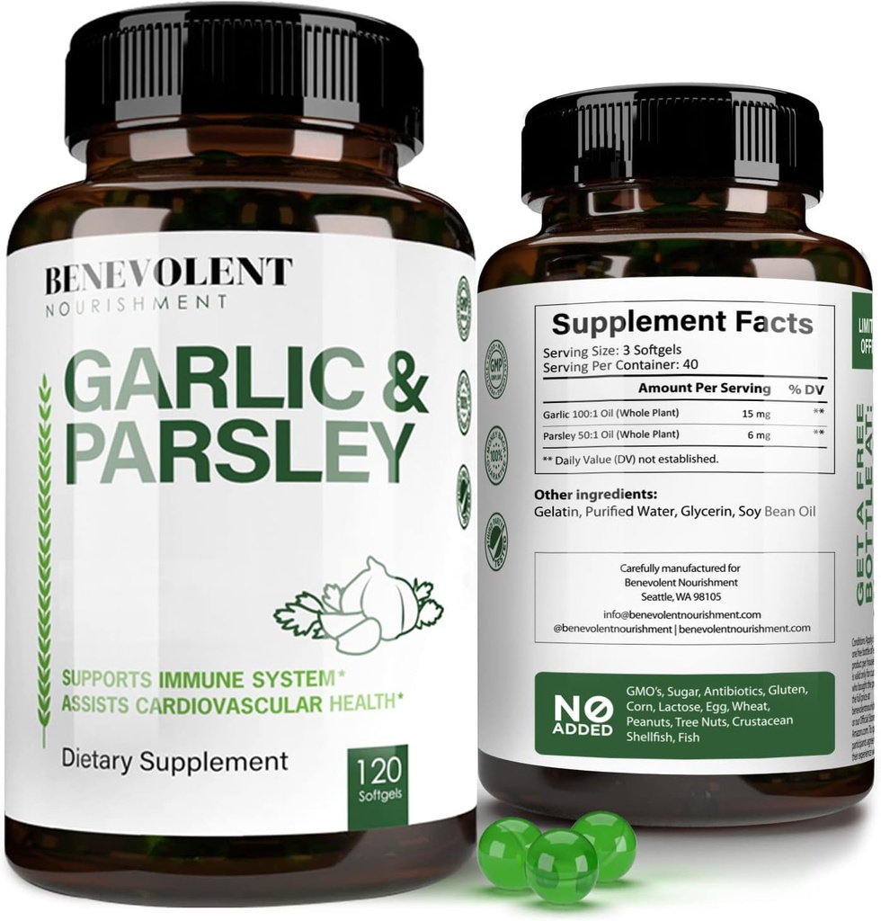 Labvēlīgs Ķiploku piedevas Odorless - 1500 MG Aged Extract Oil Capsules, 120 Softgels - Antioksidants Immunity Support Ķiploki Tabletes un veicina veselīgu holesterīna līmeni - ne ĢMO 40 dienu piegādes