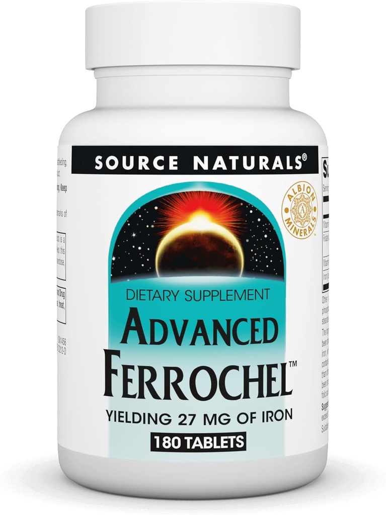 Avots Dabas Advanced Ferrochel, Diētiskā papildinājums gūst 27 mg dzelzs - 180 tabletes