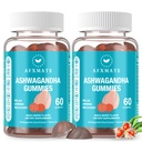 AFXMATE Ashwagandha Gumies & Vitamīnu D Gumies vīriešiem un sievietēm 120 Count Aswangdha Papildinājums (Non-GMO, bez cukura un lipekļa)