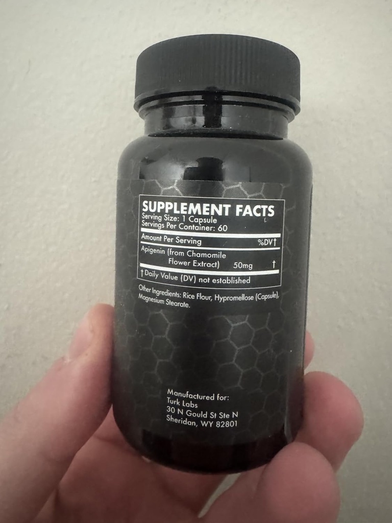 Turk Apigenin - Dabīgs Bioflavonoid Papildinājums - Metabolisms, Miega un nervu atbalsts - 60 kapsulas, 50mg Katra Labs