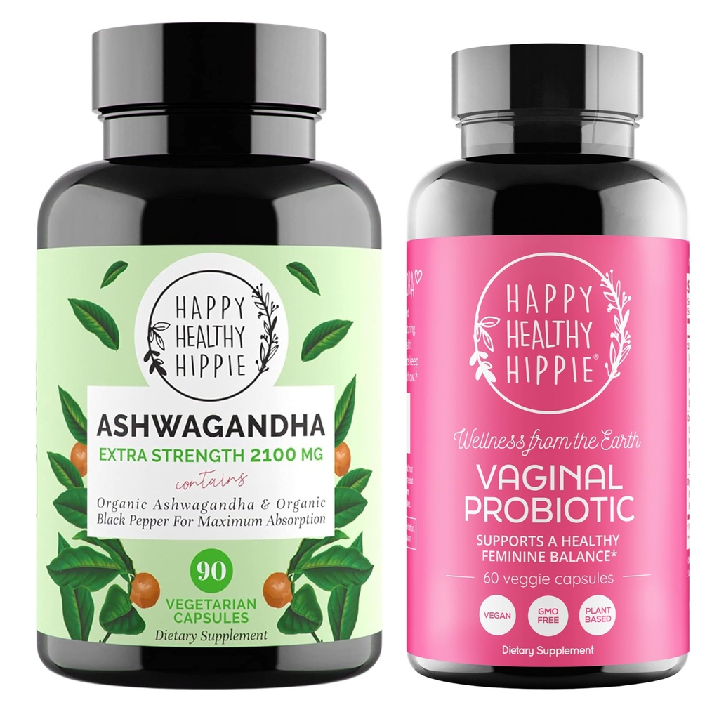 Happy Healthy Hippie Vaginal Probiotikas sievietēm & Organic Ashwagandha