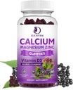 Bezcukura kalcija Magnija Cinka Gumijas ar plūškoka un jūras mosu, kalcija magnijs 2:1, magnija glicināts, kālijs un vitamīns D3 kauliem, muskuļiem, mierīgs Mood & Miega atbalsts, 60 Gumijas