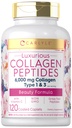 Karlilējiet kolagēnu ar C vitamīnu; 6000 mg; 120 Caplets; multikolagēna peptīda tabletes; 1. un 3. tips; ne-GMO; bez lipekļa; ar zāles barību
