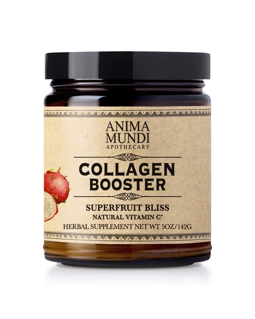 Anima Mundi Apothecary Vegan kolagēns Booster Pulveris, Superfruit Bliss - Skaistumkopšanas papildinājums ādai, matiem un nagiem - kolagēna atbalsts pulveris Glowing ādai - Easy Drink Mix-in (5oz)