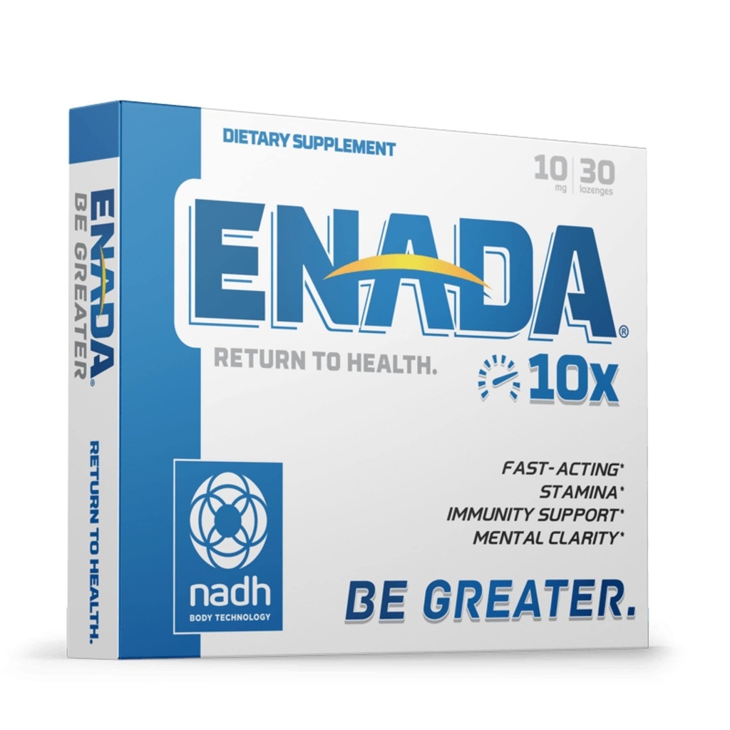 ENADA 10X NADH Papildinājums ar ātras darbības Formula aktīvam dzīvesveidam -- Natural Energy Booster Great for Jet Lag, Athletic Performance & Studing -- Uzlabo izturību un garīgo skaidrību - 30 Lozenge
