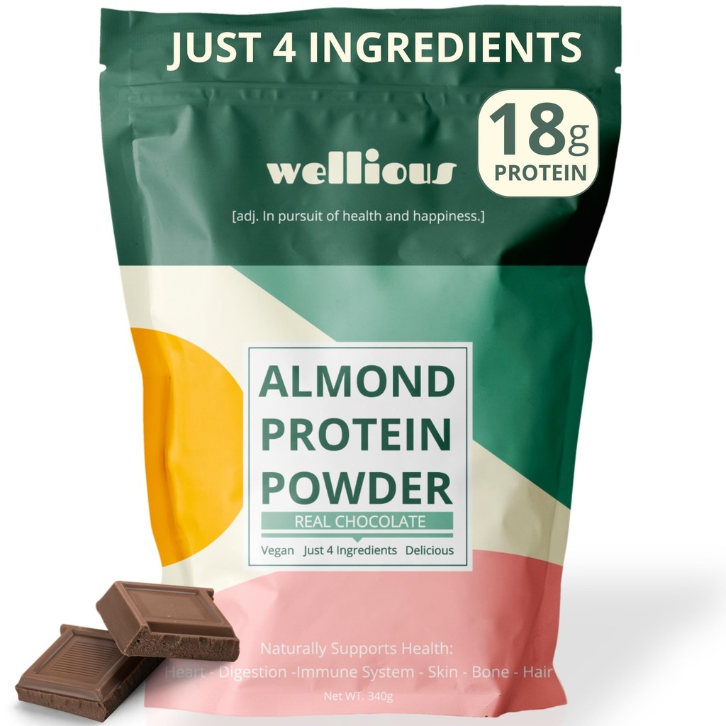 barojošs mandeļu proteīna pulveris (šokolāde) - 18 Grams tīras veselīgāko vegan proteīns sievietēm un vīriešiem - Perfect Gluten-free, sojas-free un gluda gut draudzīgs olbaltumvielu pulveris sporta Uzturs