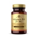 Solgar B6 vitamīns 25 mg, 100 tabletes - atbalsta enerģijas vielmaiņu, sirds veselību un veselīgu nervu sistēmu - B Complex Papildinājums - Vegan, bez lipekļa, bez piena, Kosher - 100 Servē