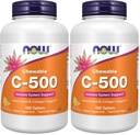 NOW piedevas, C-500 vitamīns, antioksidantu aizsardzība*, apelsīnu sulas uzlējums, 100 košļājamās lucernas (2. iepakojums)
