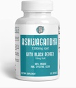 ASHWAGANDHA 1300 mg organiskās saknes ar melnajiem pipariem. Dabas Stress un garastāvokļa atbalsta papildinājums 120 kapsulas
