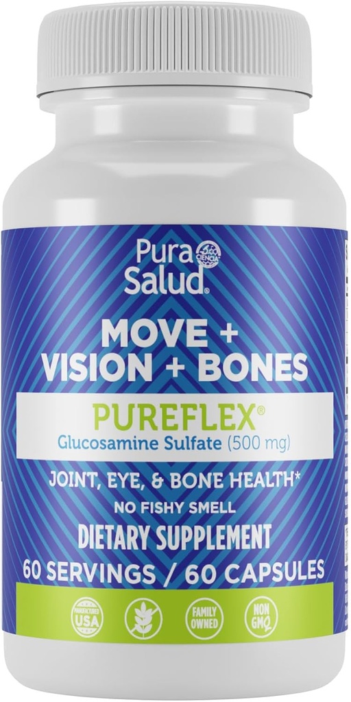 Basic Brands Pura Salud Pureflex Glikozamīna sulfāts 500mg, 60 Grāfs (1. iepakojums)