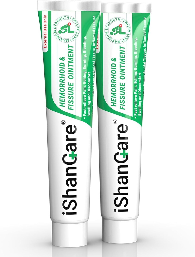 ishancare Hemorrhoid Cream, Hemorrhoid & Fissure ārstēšana Ziedes Extra spēks, Relief Anal sāpes, nieze, asiņošana, pietūkums, diskomforts, dabas herbs Ātras darbības sastāvdaļas, Satur E vitamīnu
