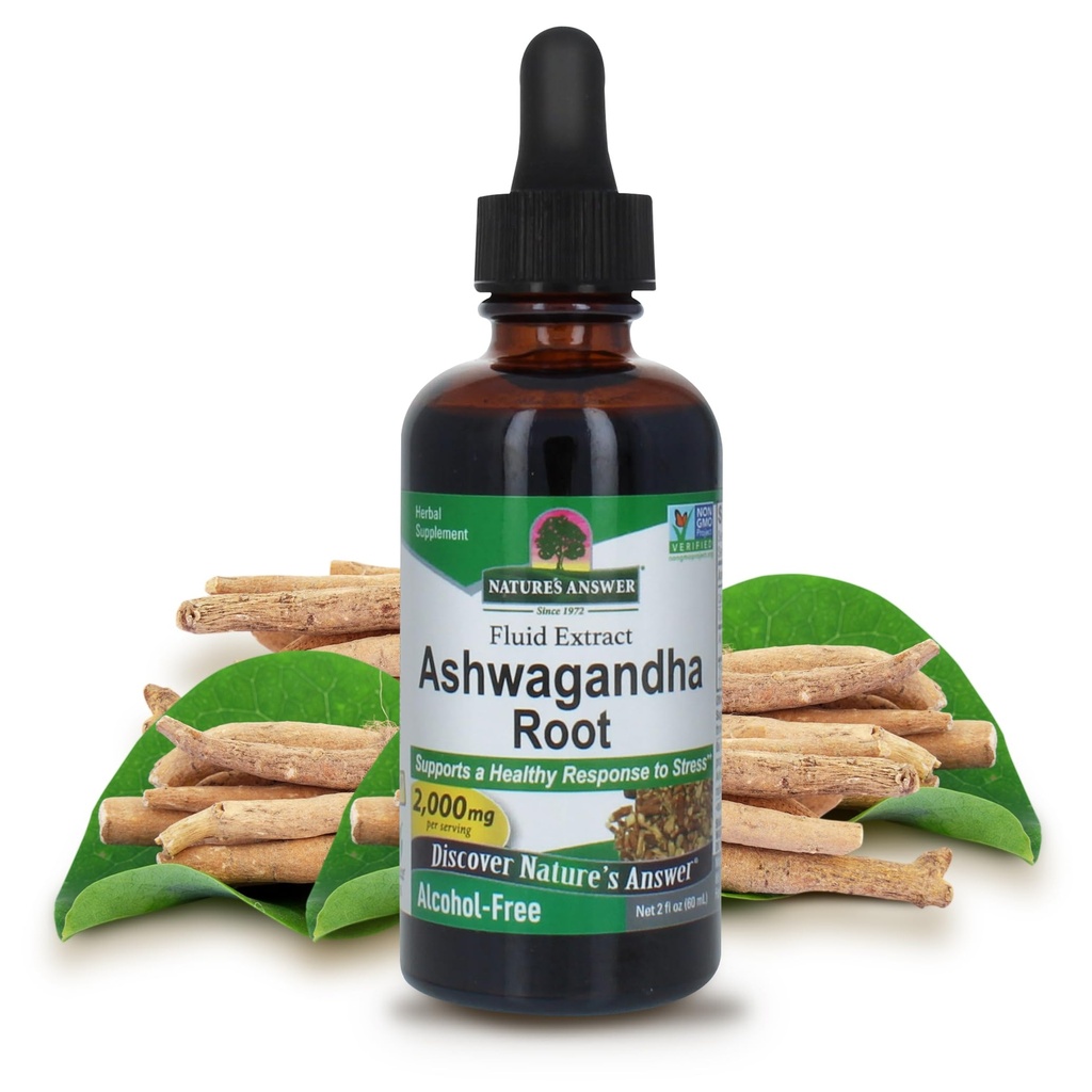 Dabas atbilde Ashwagandha Root -- Ārstniecības augu papildinājums uzturēt veselīgu imūno funkciju -- atbalsts ķermeņa pret stresu ---Luten-free, bez alkohola un Vegan 2oz