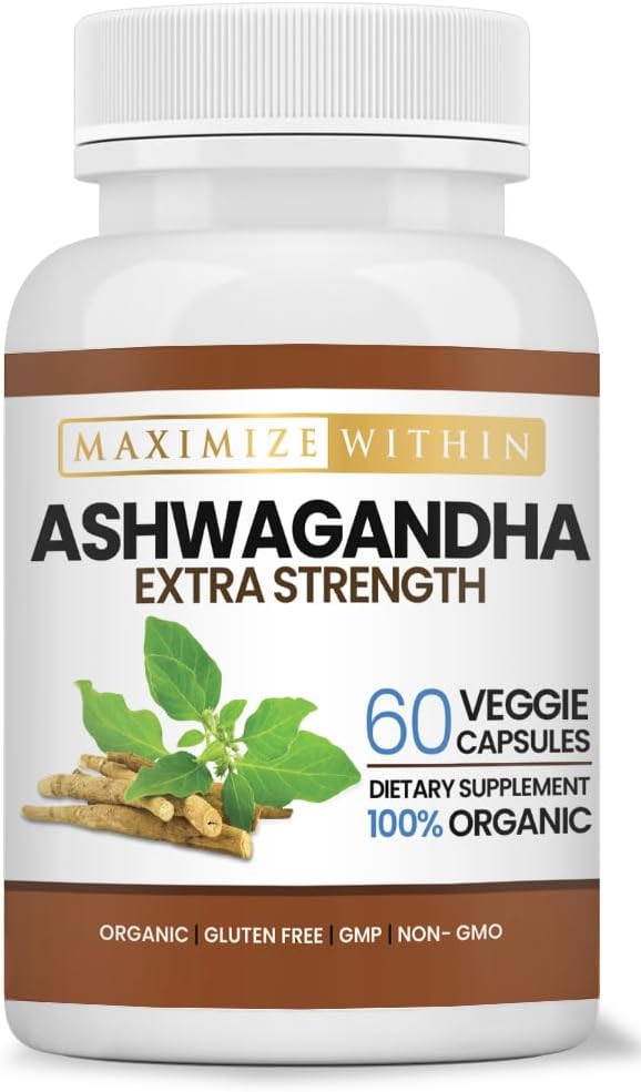 Ashwagandha Saknes Extra Strength – 60 Veģetārs Kapsulas – Atbalsta Stress, Mood, un Imūnās veselības – Formulēts uzlabotu Absorbciju – Non-GMO Herbal Papildinājums
