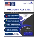 Live To Shine Melatonin Patches for Miega - Plus GABA uz Calm Busy Brains Ātri - Perfect Combo vīriešiem un sievietēm - Lēni Release - 30 Patches - USA Made