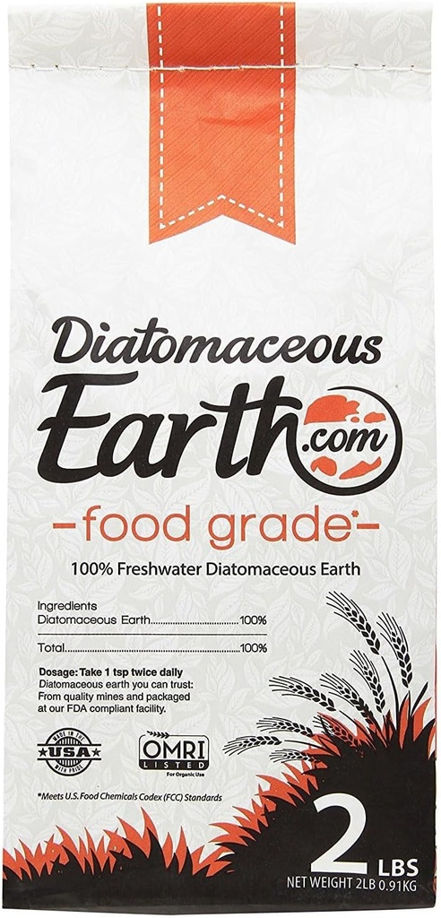 DiatomītsZemes 2 Lbs Pārtikas pakāpe - 100% Organisks Visi Dabīgs Diamateous Pulveris - Diameteale for Humans ir droša apkārt bērniem - Ietver bezmaksas Scoop