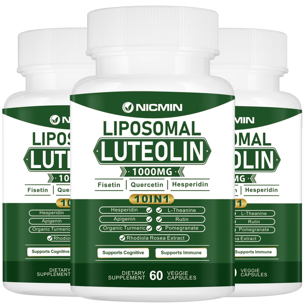 1000MG liposomālais luteolīns, maksimālā absorbcija, spēcīga luteolīna papildinājums 180 kapsulas