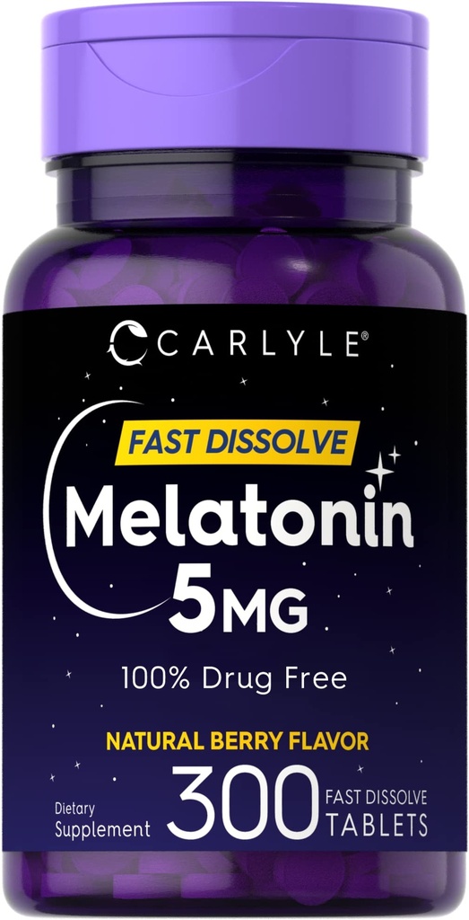 Carlyle Melatonin 5 mg Ātri izšķīdiniet 300 tabletes