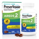 PreserVision AREDS 2 Acu vitamīni, #1 acu ārsts Ieteicamais zīmols, luteīns un Zeaksantīns Papildinājums ar C vitamīnu, E vitamīnu, Zinku un varu, 130 softgeli (Minigeli)