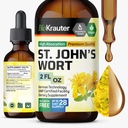 BIO KRAUTER Asinszāle Tinktūra - Hypericum Perforatum Šķidrais ekstrakts garastāvokļa uzturēšanai - augsta absorbcija - Vegan Drops 2 Fl.Oz.