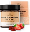 HERBAMAMA Zīdīšanas atbalsts Gumijas - Herbal Blend mātes krūts piena plūsmas atbalsts - Vegan, Non-GMO Zīdīšanas papildinājums sievietēm - 60 Pectin-Based Strawberry-Flavored Chews
