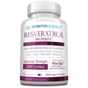 Apstiprināts Science® Resveratrol - 1000 mg Trans Resveratrol - 250 mg polifenola - 98% Tīrības līmenis - Ietver Bioperine® - 60 Vegan draudzīgas kapsulas - 1 pudele