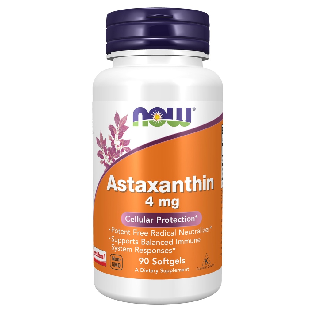 Astaksantīns 4 mg, kas iegūts no ne-GMO Haematococcus Pluvialis Microalgae un dabā sastopams luteīns, kantaksantīns un beta karotīns, 90 softgeli