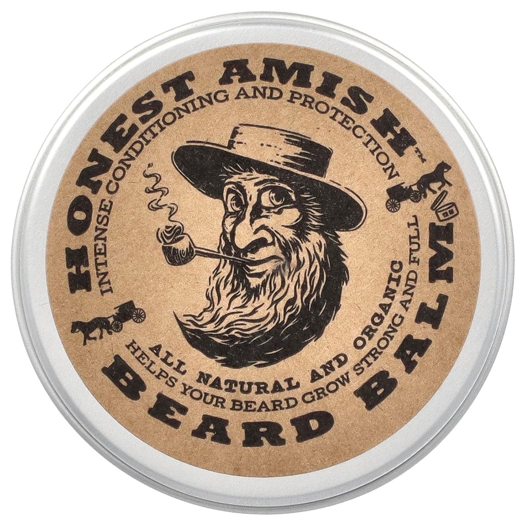Honest Amish Beard Balzams Leave-in Kondicionieris - izgatavots tikai ar dabas un Organic Sastāvdaļas - 2 Ounce Tin