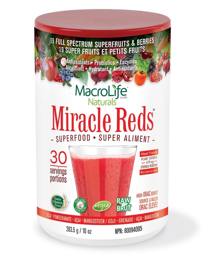 Macrolife Naturals Reds papildinājums pulveris, 10 oz