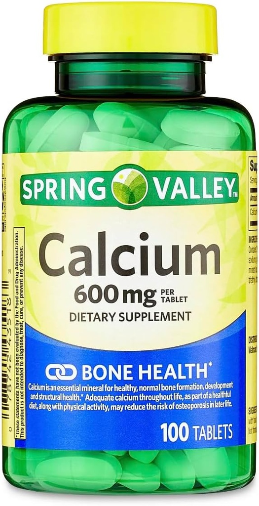 Pavasara ieleja - 600 mg kalcija (2 200 tablešu iepakojums)