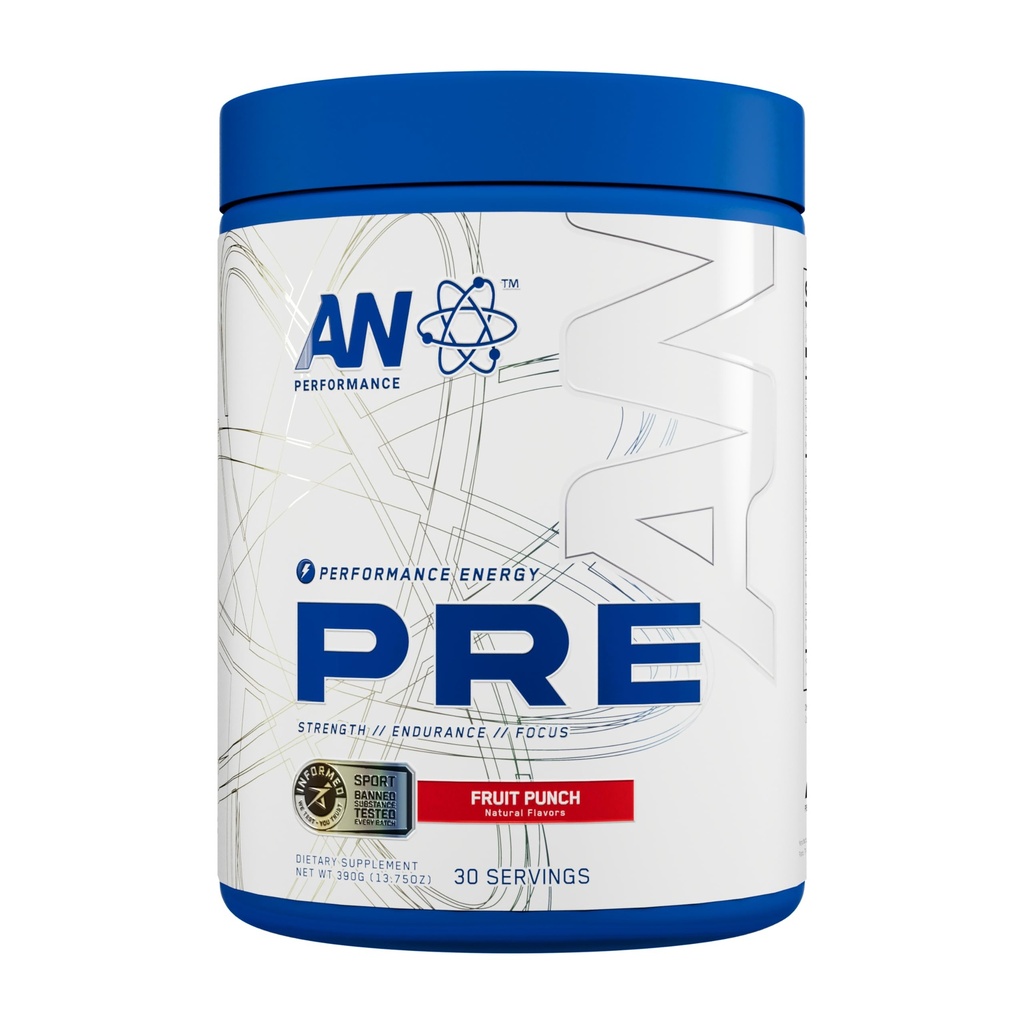 AN Performance Pre-Workout pulvera papildinājums vīriešiem un sievietēm 