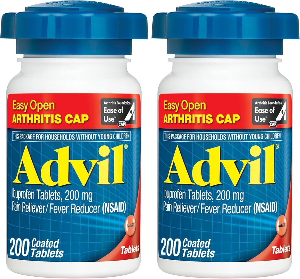 Advila sāpes Reliver un drudzis Reduktors, sāpes atvieglojošas zāles ar Ibuprofēnu 200 mg locītavu sāpes, muskuļu sāpes un neliels artrīts sāpes atvieglošana - 200 apvalkotās tabletes ar viegli atveramu artrītu Cap
