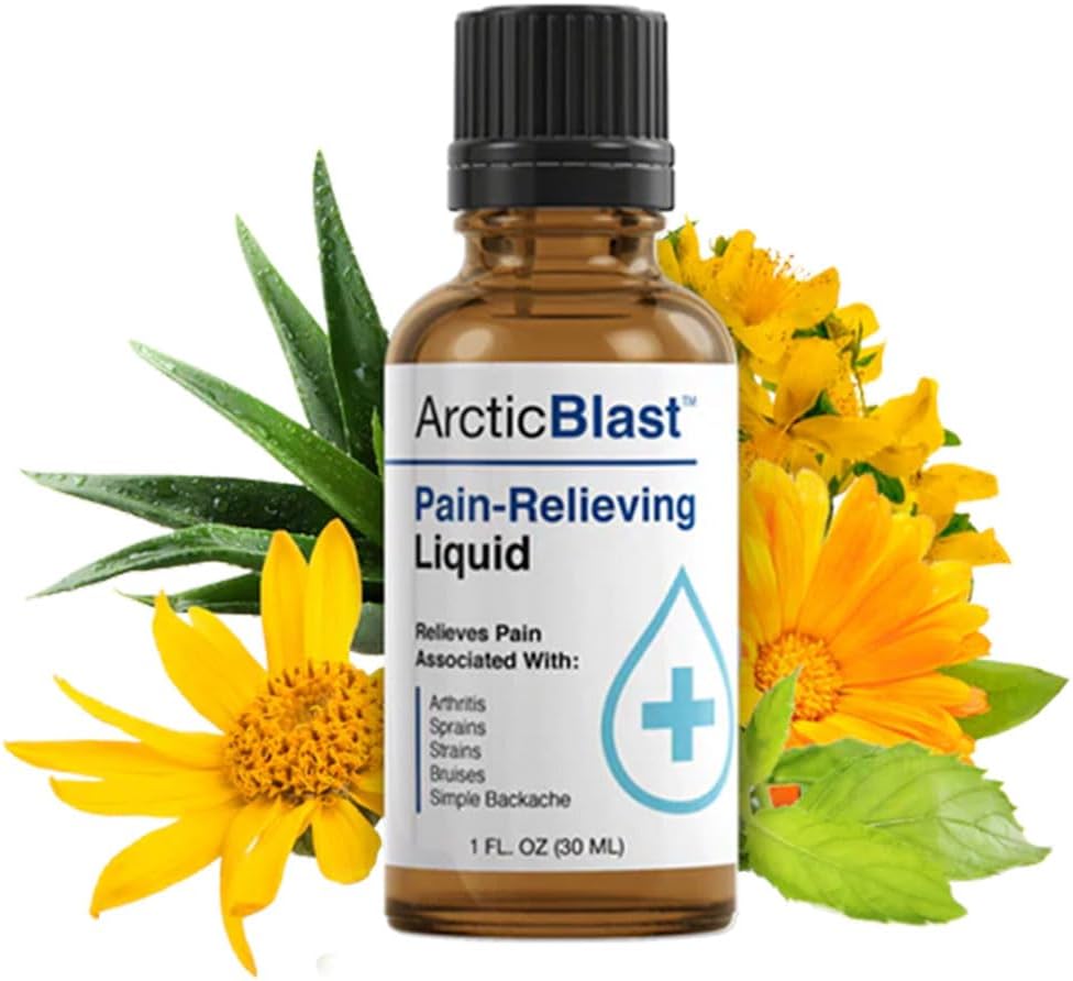 N Labs Arctic Blast Premium lokālie sāpju relaksācijas pilieni – ātri absorbējošs DMSO, mentols un kampars aizmugurei, celiņam, plecam, locītavu un muskuļu sāpēm – dzesējošs Rub formula – izgatavots ASV – 1 fl oz