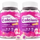 Cukuru nesaturošs kalcija citrāts Gumijas 1000mg w/Vitamīns D3 K2, magnijs, cinks, bors, mangāns, varš kauliem, muskuļi un imūna, galīgā absorbcija Kalcija papildinājums sievietēm un vīriešiem - Vegan, 120 Cts