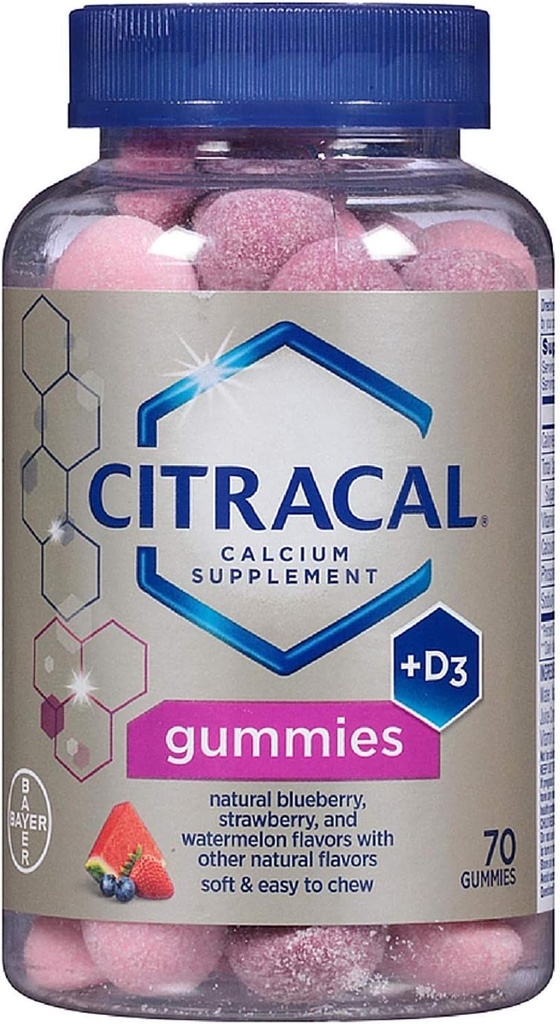 Citrāla kalcija papildinājums Gumijas 70 ea (3. iepakojums)