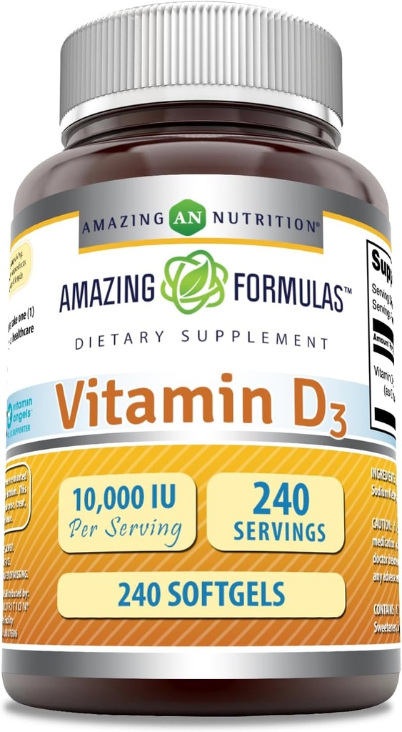 Amazing Formulas Vitamīns D3 (holekalciferols) Papildinājums 