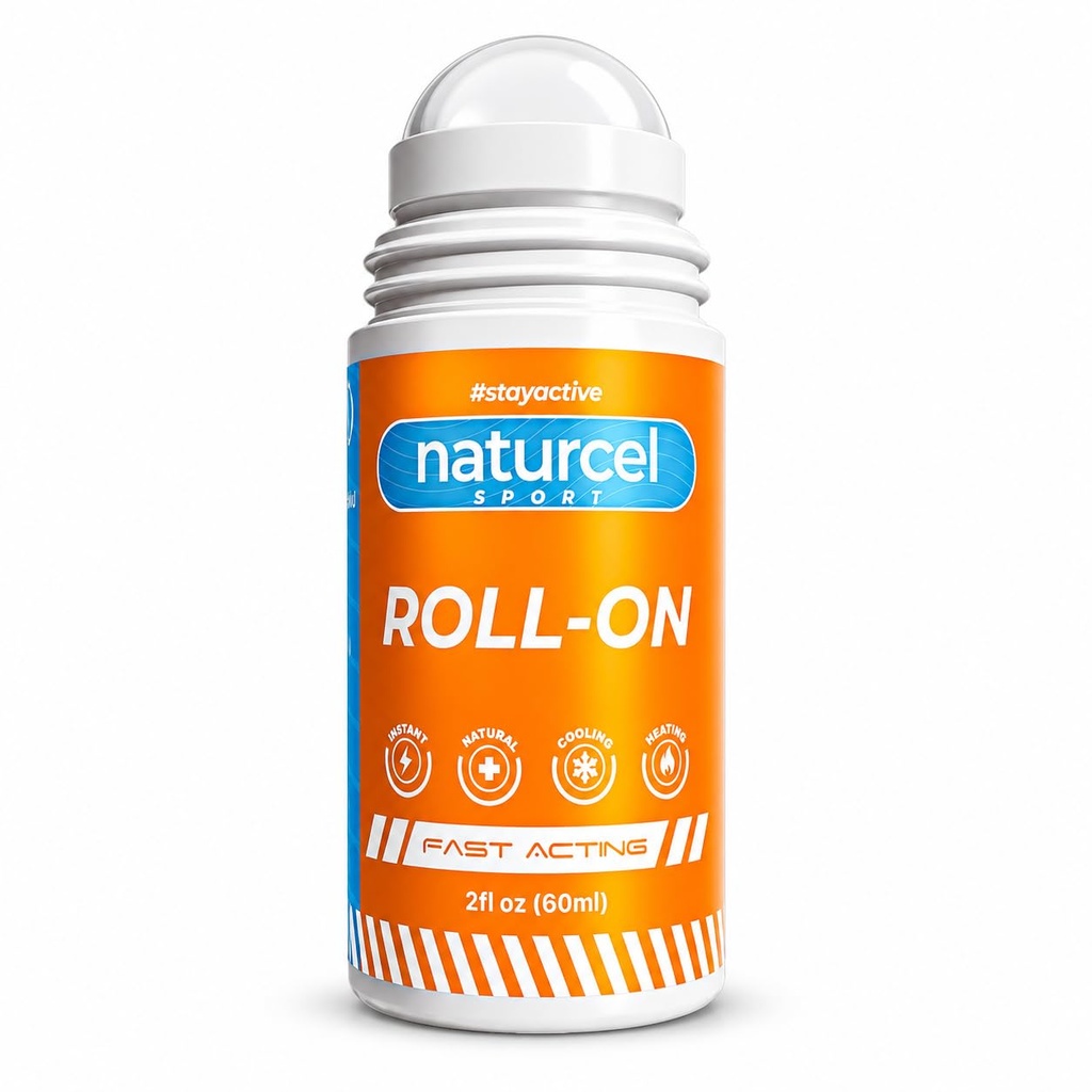 Sporta Roll-On, 2FL OZ, Topical Reliever par muskuļu un locītavu sāpes un sāpes, Dzesēšana, Ātra rīcība, Mess Free Massage Roller, bezkrāsains
