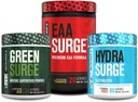 Jacked Factory Green Surge Green Superfood Powder, Hydrasurge Elektrolītu hidrācijas papildinājums, EAA Surge EAA papildinājums