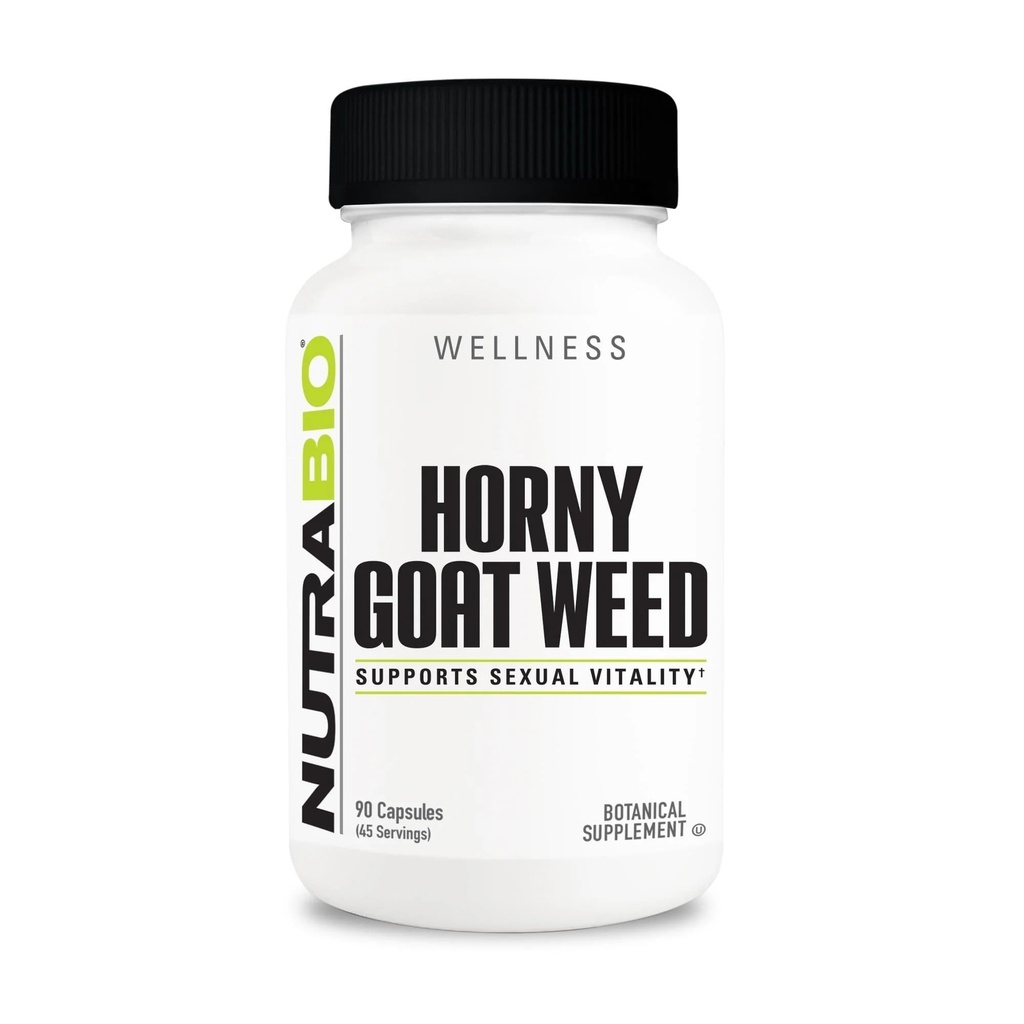 NutraBio Horny Kazas ekstrakcijas papildinājums, 500mg - gan vīriešiem, gan sievietēm, palīdz atbalstīt enerģiju un labklājību, 90 Dārzeņu kapsulas
