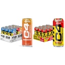 C4 Enerģijas un viedās enerģijas dzērieni Variety Pack, Cukurs Bez Pirms Workout Veiktspējas Dzēriens & C4 Enerģijas Dzēriens, Šķirotavas, Karbonēts Cukurs Bez Pirms Workout Veiktspējas Dzēriens