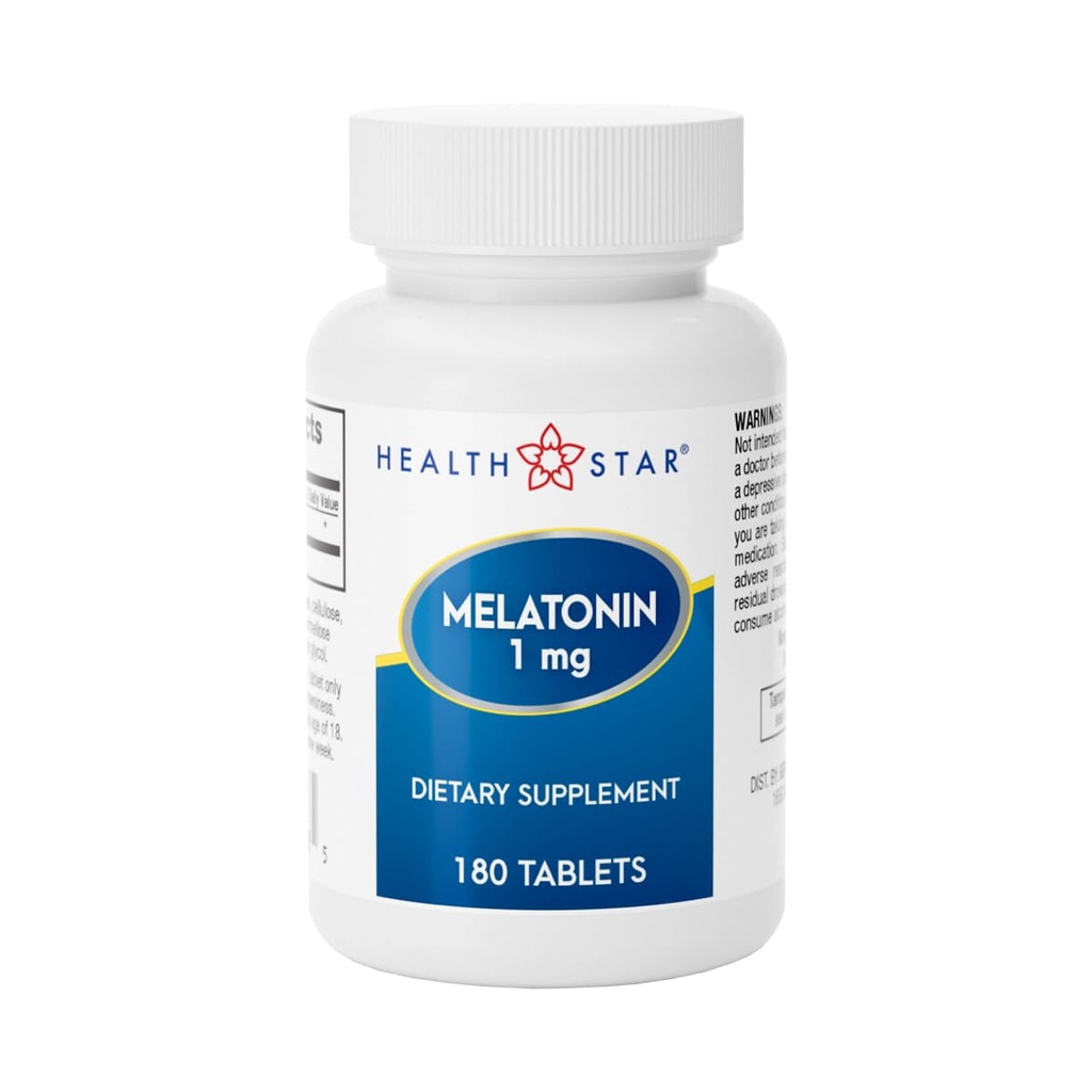 GeriCare Melatonin 1mg Miega atbalsta papildinājums, Maigs nakts miega palīglīdzeklis, Ne-Habit Formēšana, Palīdz veicināt relaksāciju & Restful Miega, Jet Lag Recovery, un Labāka nakts Atpūta, 180 Tabletes