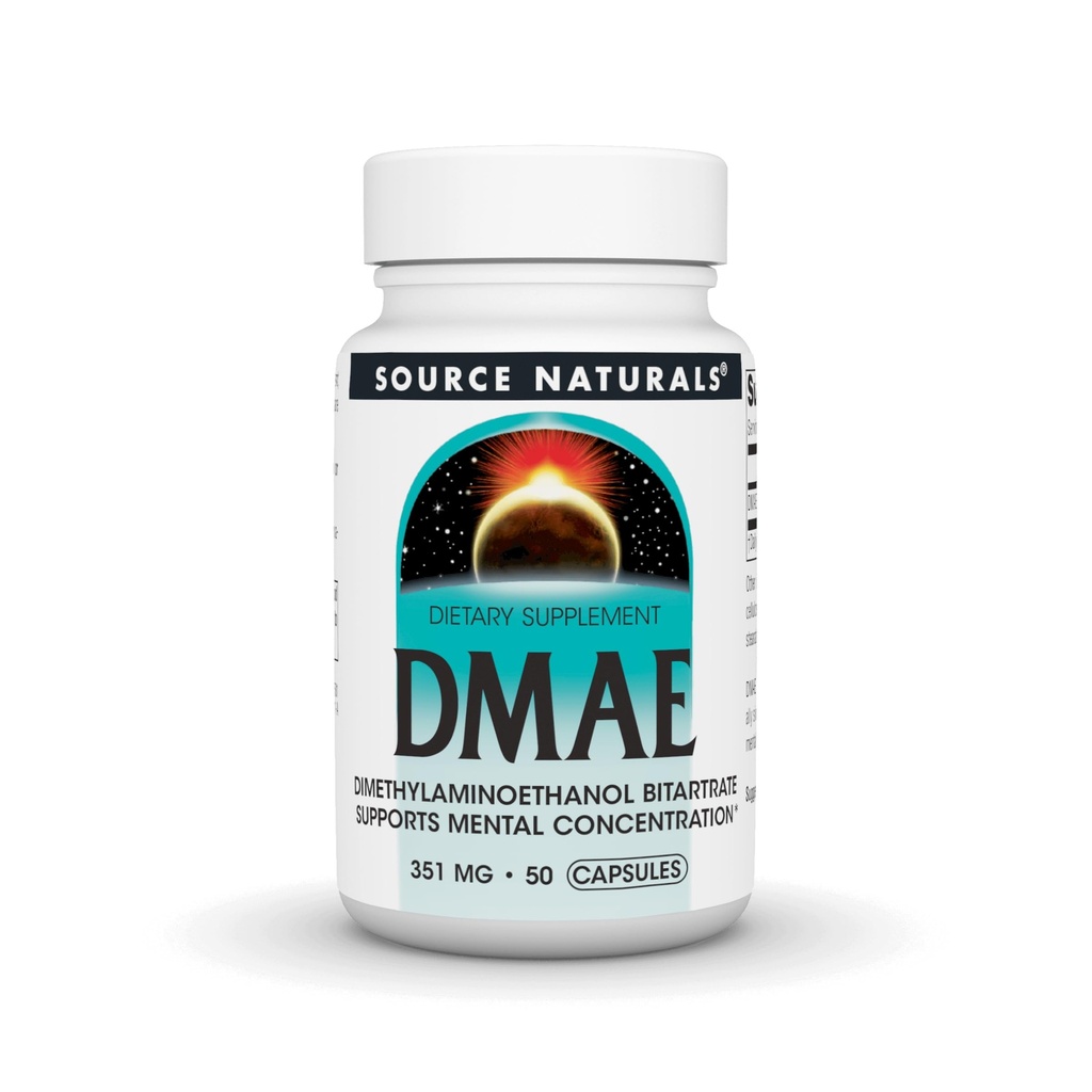Avots Naturals DMAE, Dimetilaminoetanola Bitartrāts - atbalsta garīgo koncentrāciju - 50 kapsulas