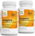 Terry Dabīgā Adaptra - Papildinājums, lai atbalstītu virsnieru veselību - Ashwagandha Papildinājums ar Rhodiola Rosea ekstraktu - Augu papildinājums, lai atbalstītu enerģiju un koncentrāciju - 60 kapsulas (iepakojums no 2)