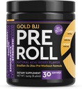 Gold BJJ PreRoll - Jiu Jitsu Pre Workout papildinājums enerģijai, fokusam un izturībai - cīņas mākslas īpašu pirmsdarba pulvera formula ar dabas Flavors (Acai Berry, 30 Kalpo)