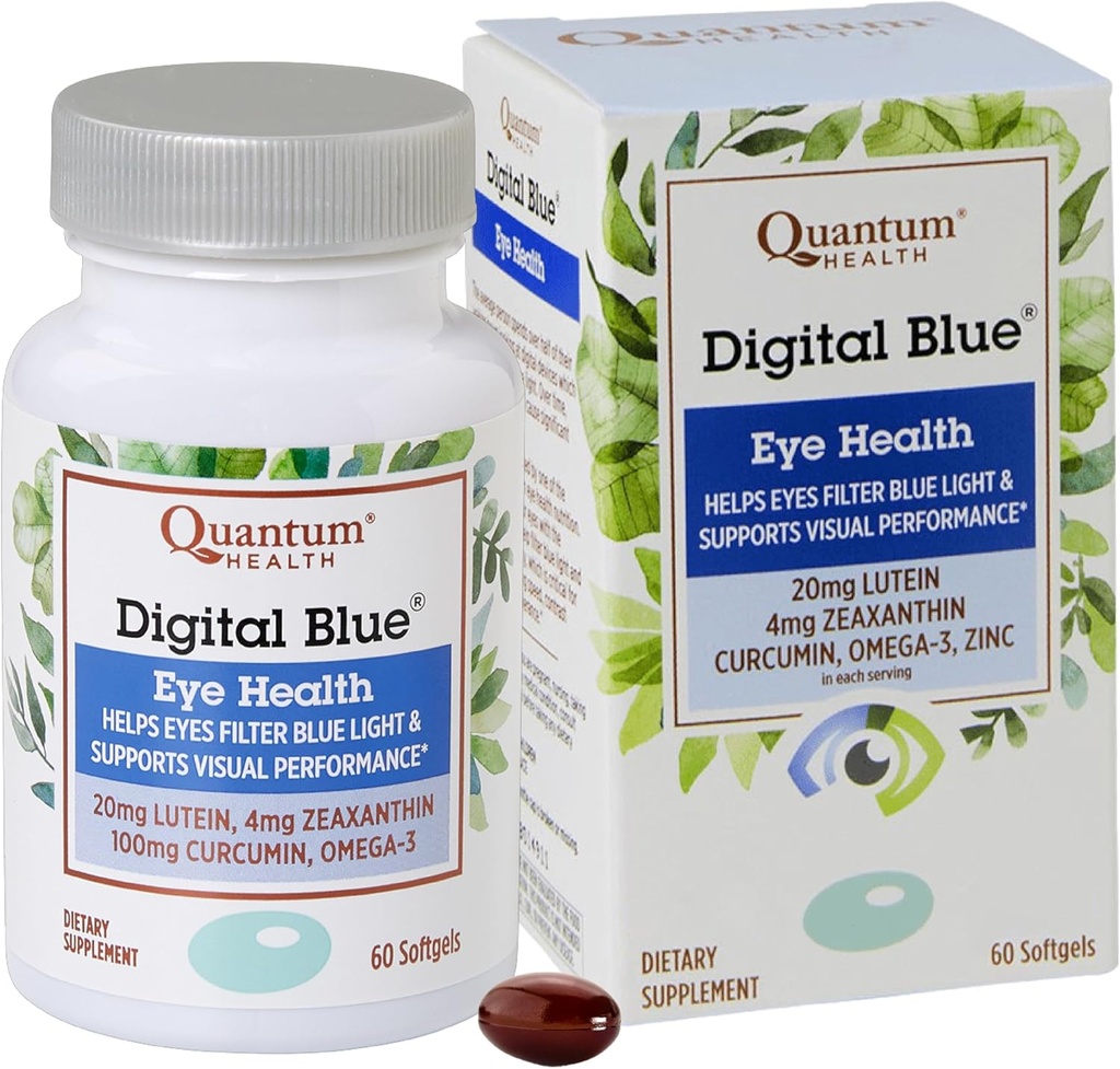 Kvantu veselība Digitālās zilās acs veselība, 60 softgels